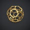 3d gold wireframe ball