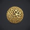 3d gold wireframe ball