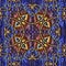 3d golden blue symmetric geometric pattern