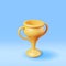 3D Golden Champion Trophy Isolated.