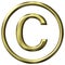 3D Golden Copyright Symbol