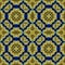 3d golden dark blue mosaic pattern