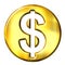 3D Golden Dollar Symbol