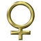 3D Golden Female Symbol