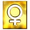 3D Golden Female Symbol Sign