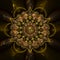 3d golden geometric fantasy fractal ornament