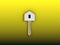 3D golden home key on yellow background