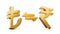 3d Golden Lira And Indian Rupee Symbol Icons With Money Exchange Arrows , 3d illustration