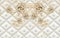 3d golden mural background with flowers , pearl , Jewelery , circles and butterfly . marble and capitone wallpaper