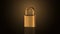 3d golden padlock, symbol of safety and protection concept