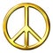 3D Golden Peace Symbol