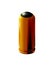 3d golden pistol cartridge with rubber bullet isolated for traumatic weapons. Realistic Gold or brass on light background