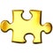 3D Golden Puzzle Piece