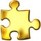 3D Golden Puzzle Piece