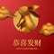 3d golden rabbit for chinese new year 2023 celebration greeting card template