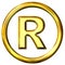 3D Golden Registered Symbol