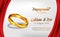 3D golden Ring engagement ceremony propose wedding romantic poster banner template