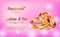 3D golden Ring engagement propose wedding romantic poster banner template