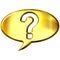 3d golden speech bubble with question mark