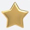 3D golden star. Shiny golden star. Gold star icon. Golden star isolated 3d rendering