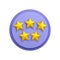 3d Golden stars review badge