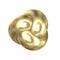 3D golden torus knot isolated on white background. Glamorous and luxury golden decoration element. Symbol of infinity