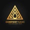 3D Golden Triangle Arrow Company Logos Design Vector Illustration Template