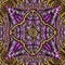 3d golden violet kaleidoscopic fractal pattern