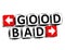 3D Good Bad Button Click Here Block Text