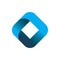 3d gradient blue color shape diamond logo desugn