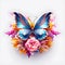 3D graphics Vibrant Butterfly Flower Butterfly Flower illustration. AI generated