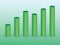 3D green bars on green background for showing growth and value in info graphic business template