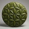 3d Green Circle With Flower Of Life Design - Leatherhide Style