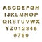 3D green/gold patterned letters / alphabet / numbers