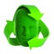 3d Green head recycle symbol