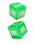 3d Green lose and win dice