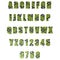 3D green patterned letters / alphabet / numbers