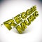 3d green reggae music word broken into pieces, demolished vector