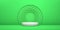 3d green vectorial round podium, pedestal or platform, background for products