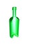 3D Green wine bottle in a cut