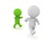 3D Green zombie is chasing a human character