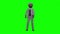 3D greenscreen black man with hat, point left, animation 3D