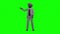 3D greenscreen black man with hat point right