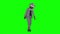 3D greenscreen black man with hat, sad walk, animation 3D