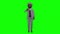 3D greenscreen black man with hat, say hi