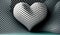 3D grey heart with halftone grey and white background. The heart with realistic texture and details. Original design banners,