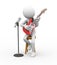 3d guitarist on stool singing song on mic