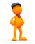 3d Guy: Orange Man in Train Engineer Hat