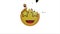 3D Haha emoji button Animation with increasing counting of numbers on isolate white background