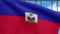 3D, Haitian flag waving on wind. Close up of Haiti banner blowing soft silk.